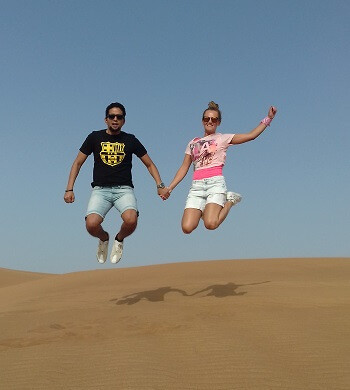 Picture of a couple on a Dubai desert safari