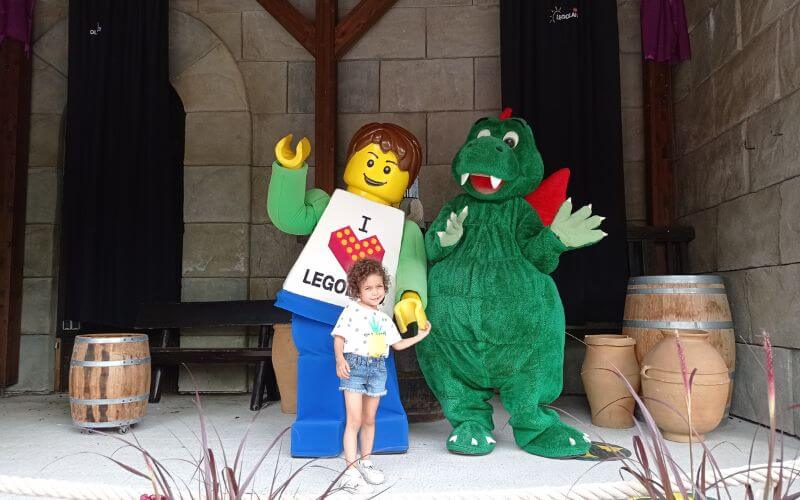 A little girl with Lego Characters in Legoland Germany