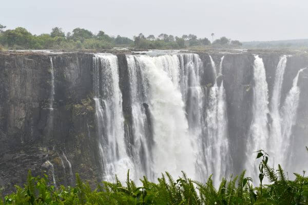 View of Victoria Falls from Zimbabwe side during dry season