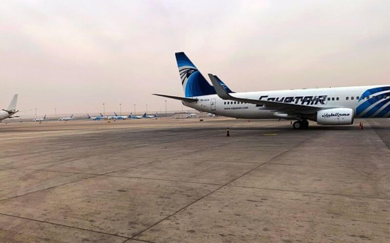 Egypt Air Plane An EgyptAir plane on the tarmac at Cairo International Airport.