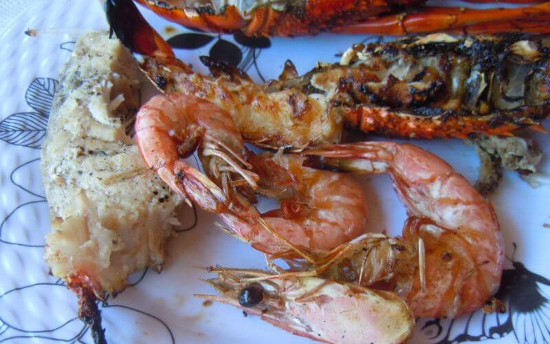 Grilled seafood and meat in Kenya Grilled seafood in Kenya