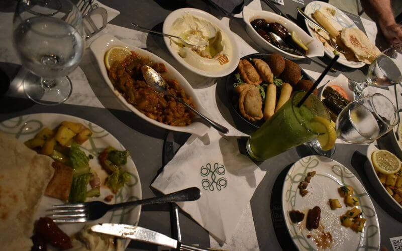 Food on a table in Abd El Wahab Restaurant