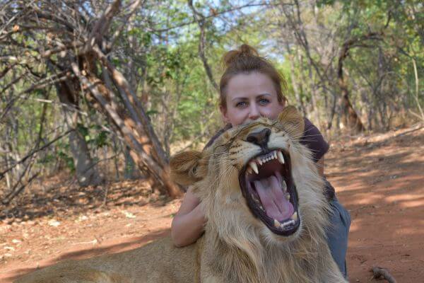 Me taking a picture with the lion