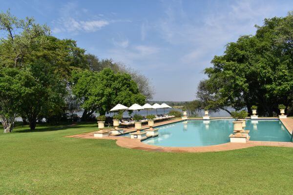 Pool in the Royal Livingstone Hotel, Zambia