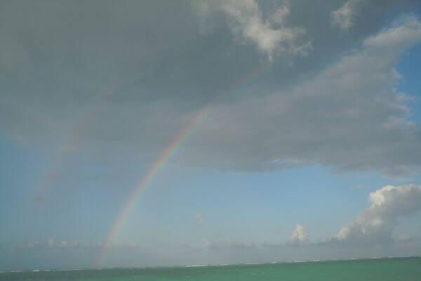 Rainbow above the ocean in Zanzibar