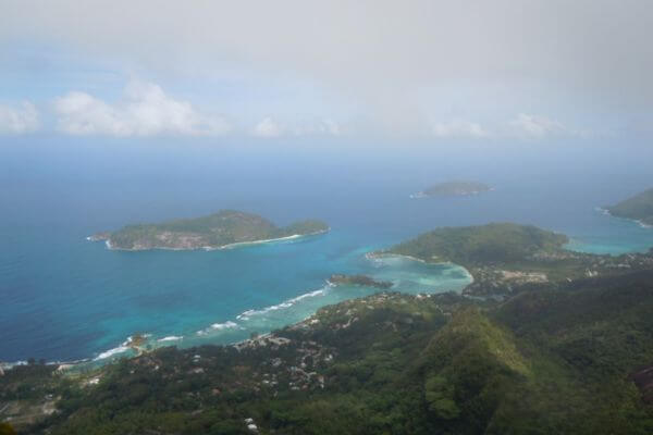 A view from the top of the Morne Seychellois Mountain