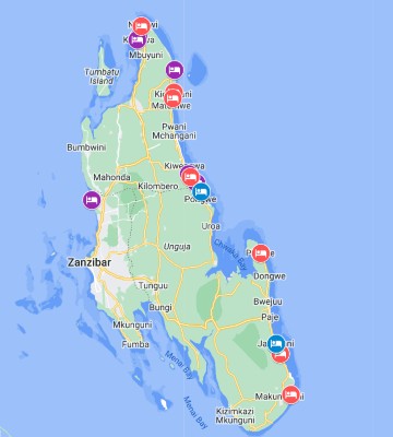 Map of Zanzibar